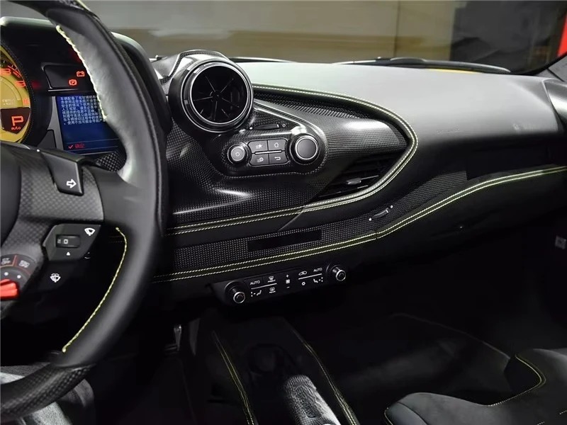 Dry Carbon Fiber 2019 to 2023 F8 Tributo Spider LHD Center AC Outlet  Full Dash Vent Panel for  F8